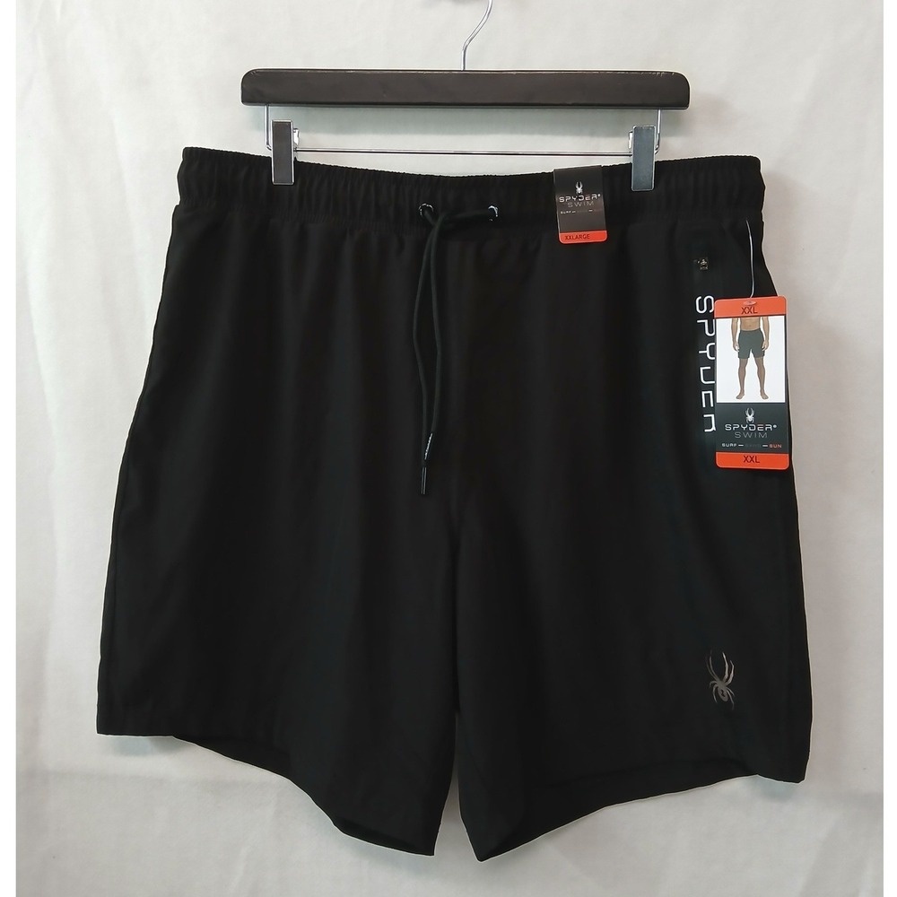 NEW‎ Spyder Swim Mens Black Board Shorts UV Protection Trunks XXL 1574791 NWT